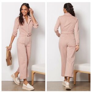 Paige Anessa Long Sleeve Jumpsuit Size 12 Rose color
